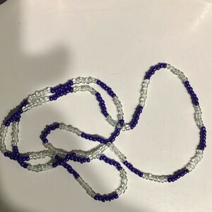 Beaded Blue and clear beaded necklace